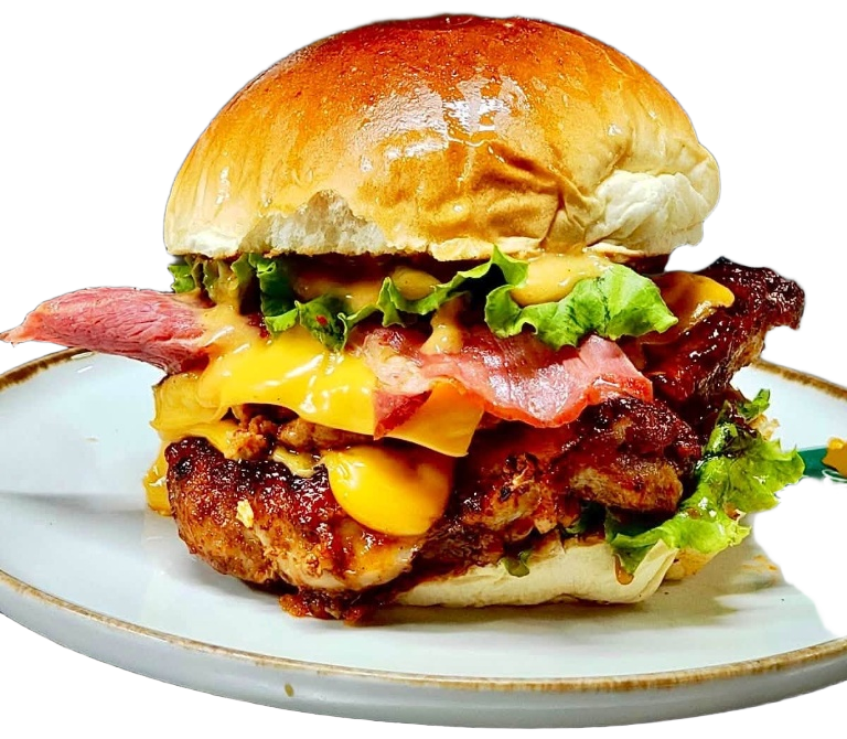 Dish & Dine signature loaded burger